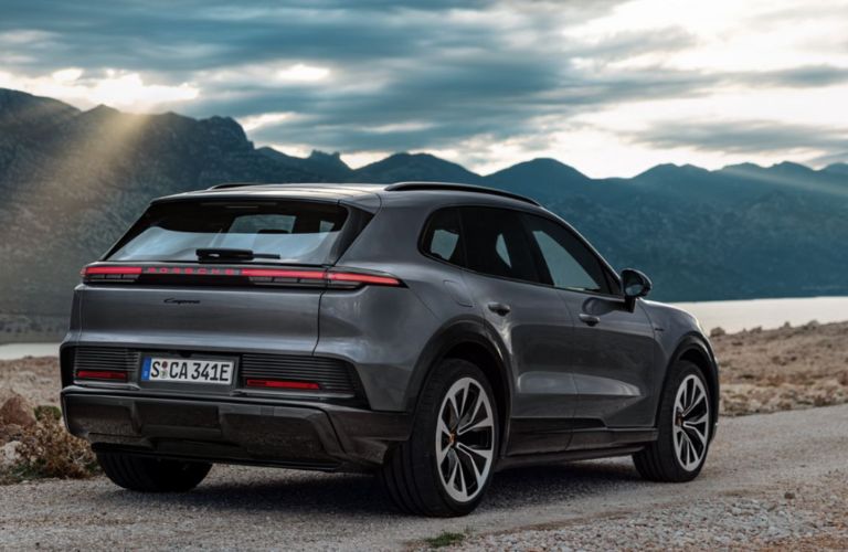 rear view of the Porsche Cayenne Electric