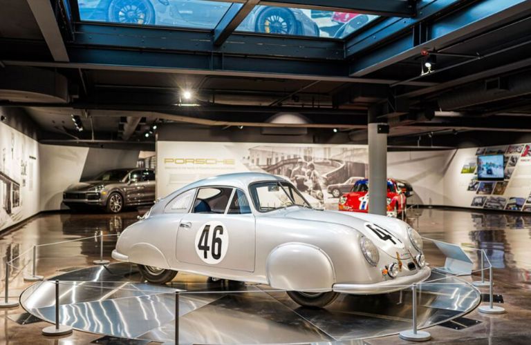 a vintage Porsche at display at Wunderground