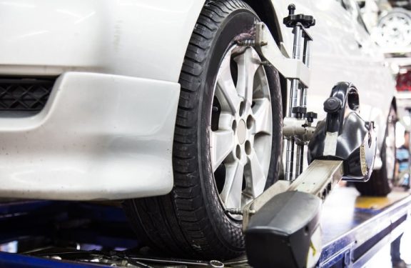 Closeup of a vehicle's tire