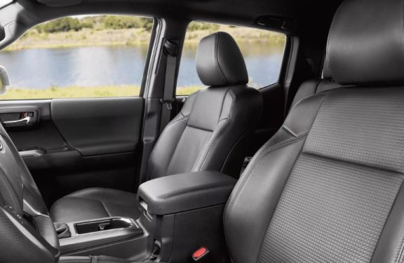 Front seats of the Toyota Tacoma is shown.