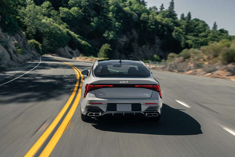 A rear exterior view of the 2026 Kia K5