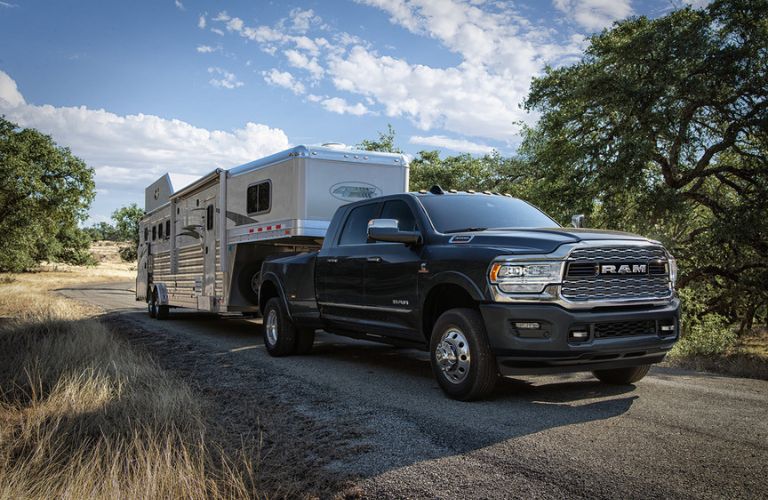 front view of a Ram 3500 towing
