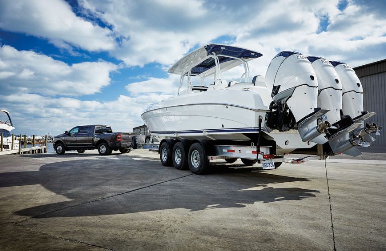 image of a RAM truck towing