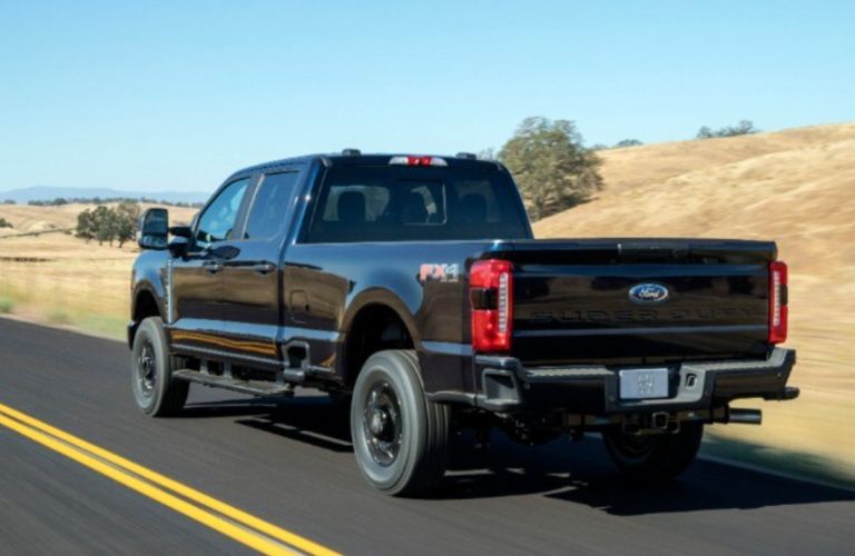 rear view of a diesel pickup truck