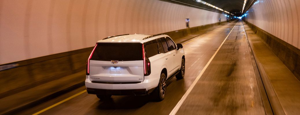 rear view of a used Cadillac SUV