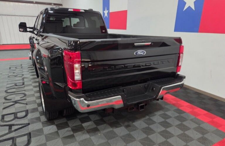 rear view of a used Ford truck at the dealership