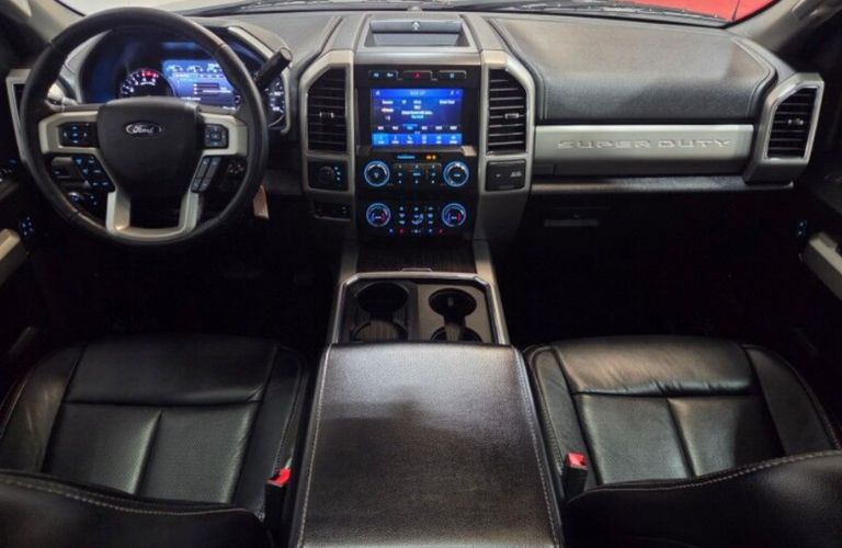 cockpit of a used Ford truck at the dealership