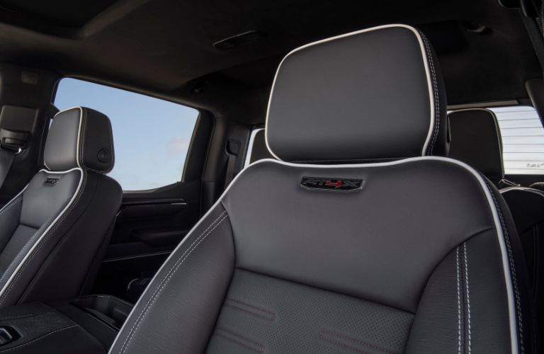 close up of the 2022 GMC Sierra seats