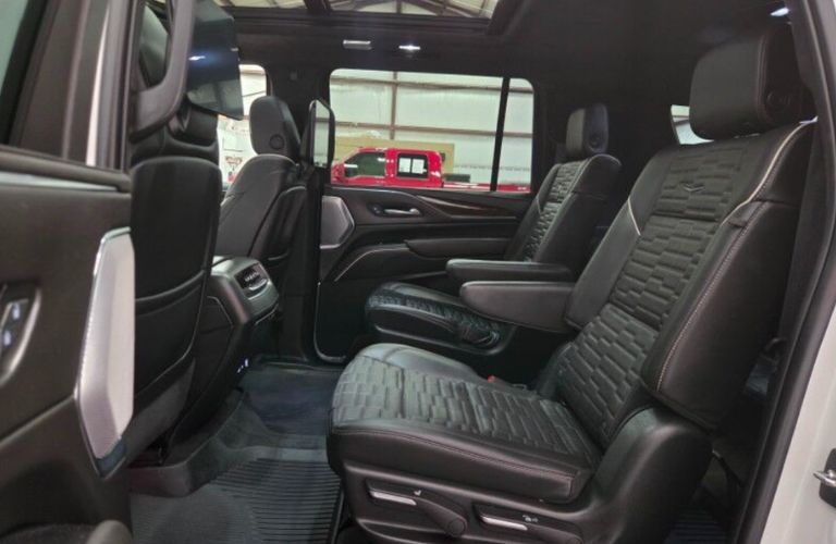 rear seat of the pre-owned Cadillac