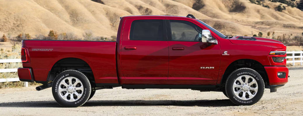 A Ram pickup truck with a heavy duty powertrain