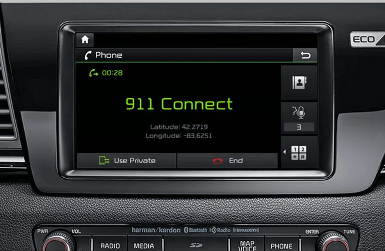 close up of 911 Connect in a car