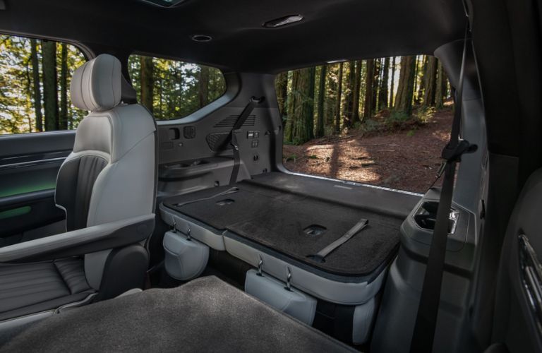 rear seats folded down of the 2025 Kia EV9
