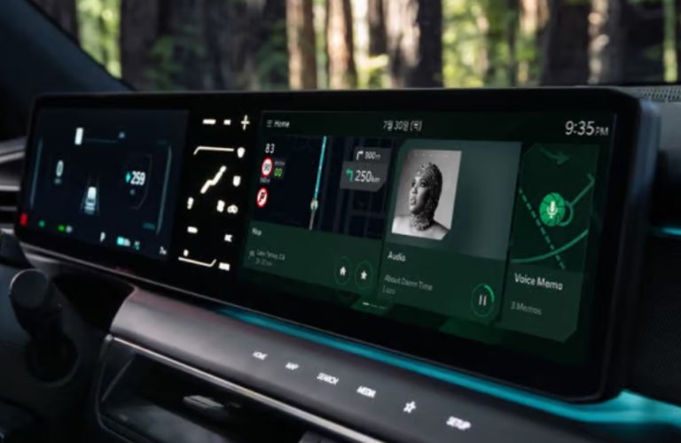 close up of infotainment screen in a Kia