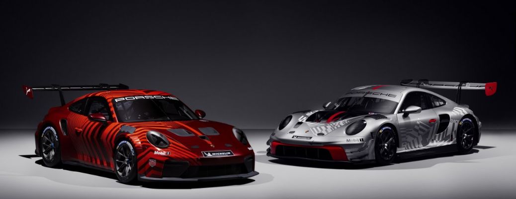 Two 2026 Porsche 911 Cup parked side-by-side