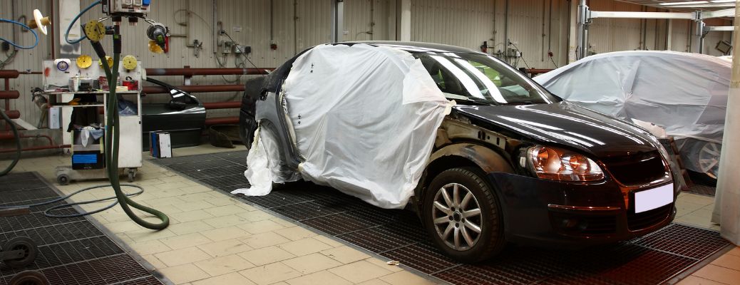 A car at a service center