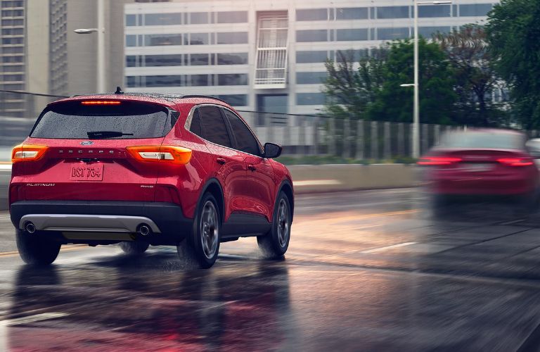 Exterior rear view of a Ford vehicle