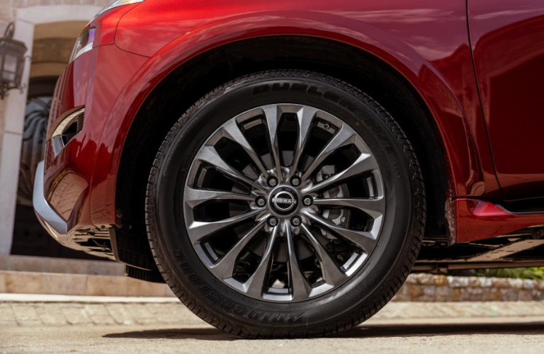 A close up of the 2024 Nissan Armada wheel