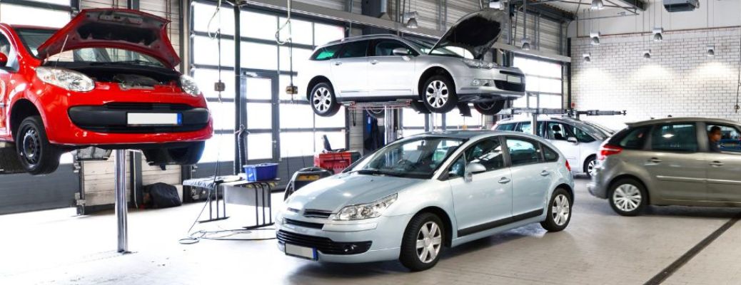 Vehicles at a service station