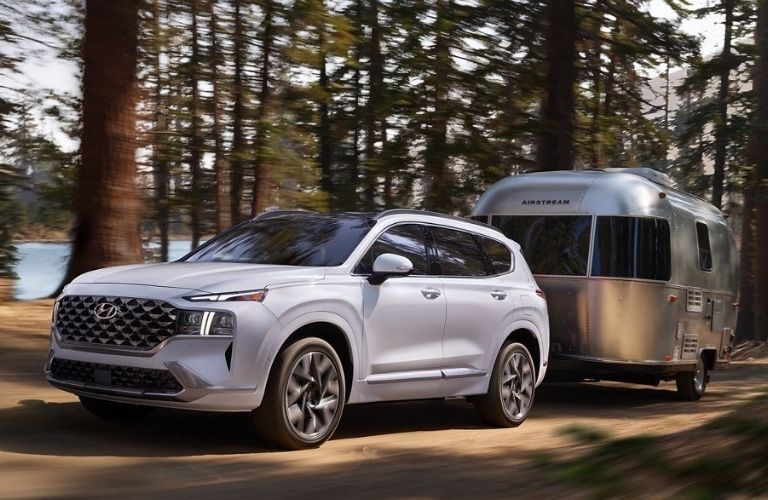 2022 Hyundai Santa Fe towing a trailer