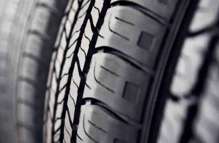Closeup of a tire's grip