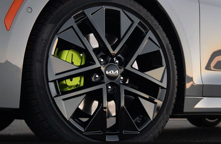 close up of a Kia tire