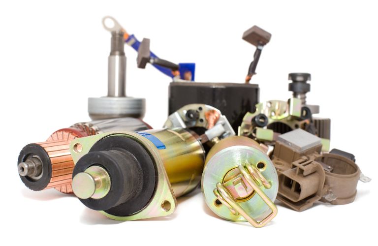 auto parts on white background