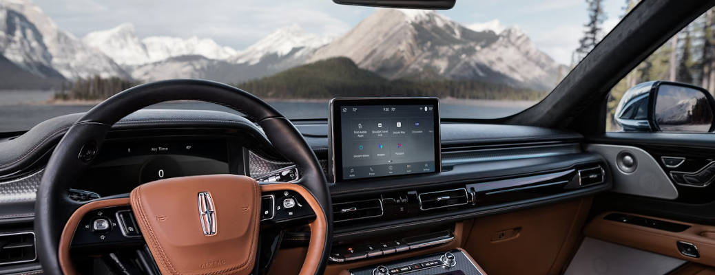 The cockpit and controls in the Lincoln Aviator.