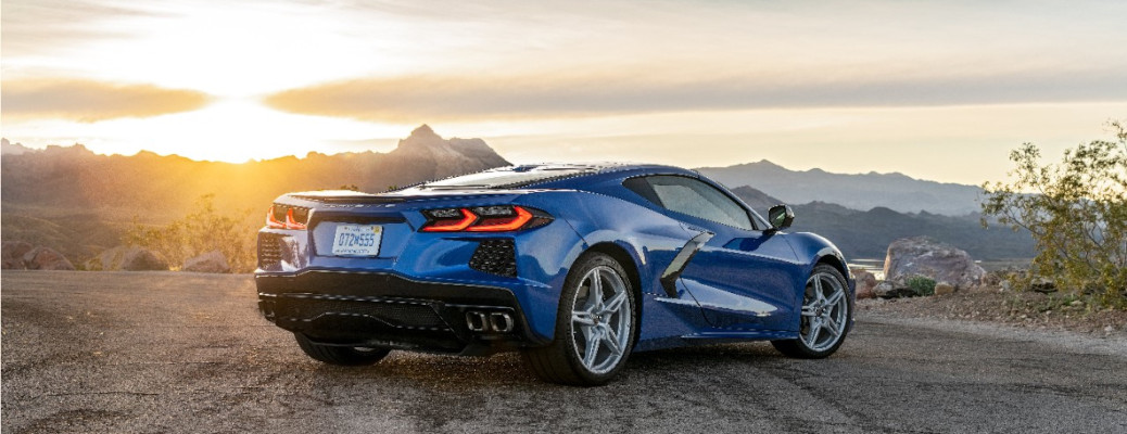 A 2020 Chevy Corvette rear exterior view.