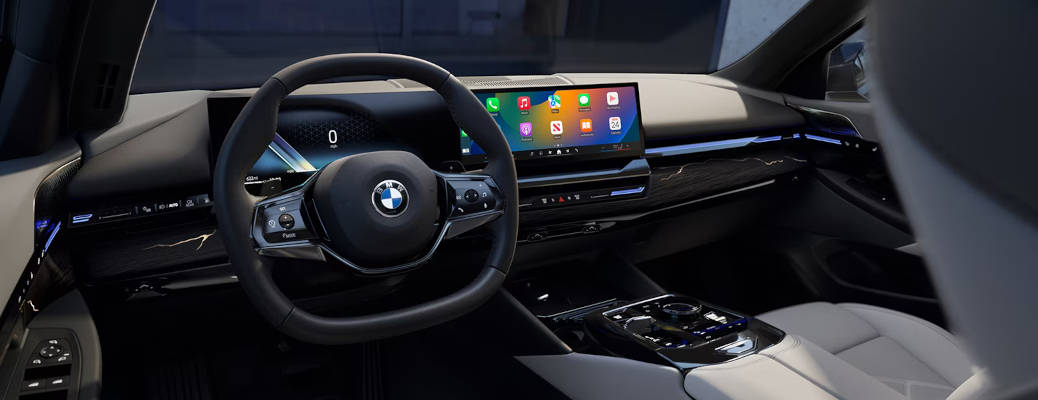 The cockpit of the BMW 5 series.