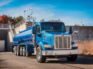 A Blue Peterbilt 567