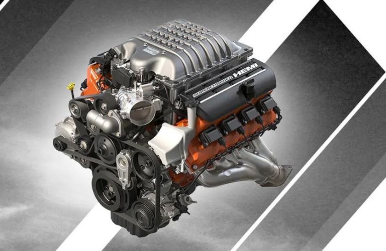 View of the 2023 Dodge Charger SRT engine