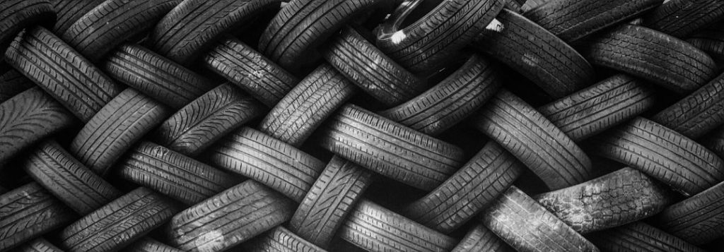 Different tires in a pile