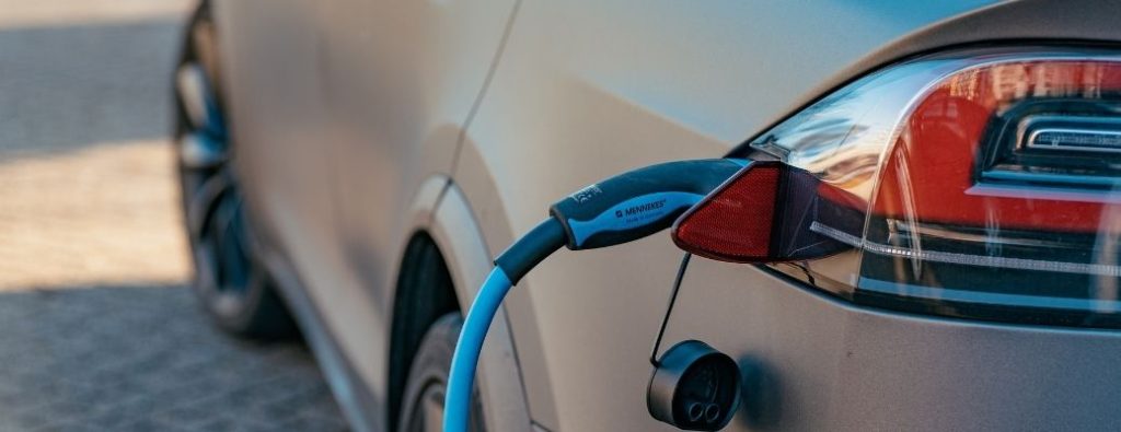 Electric vehicle charging close up