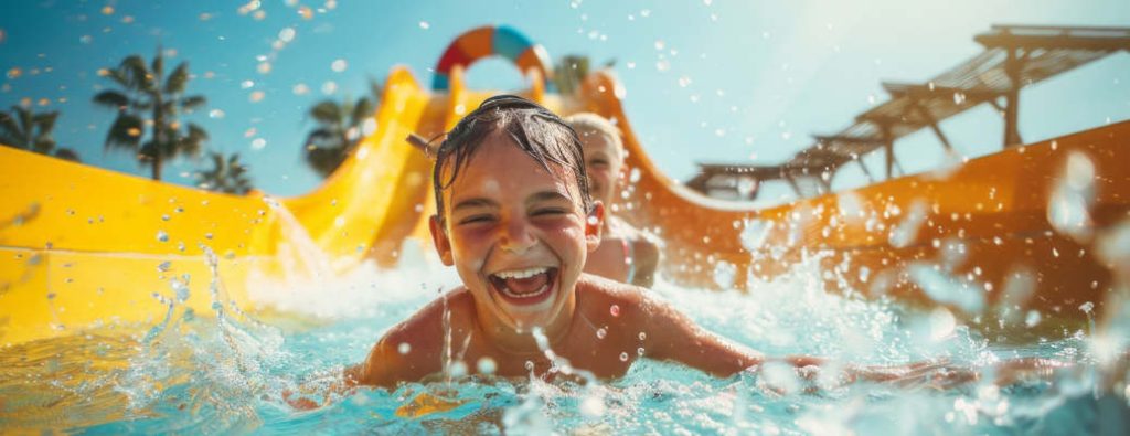 Kids playing in an Atlanta waterpark, one of the best ways to stay cool during summer in Atlanta