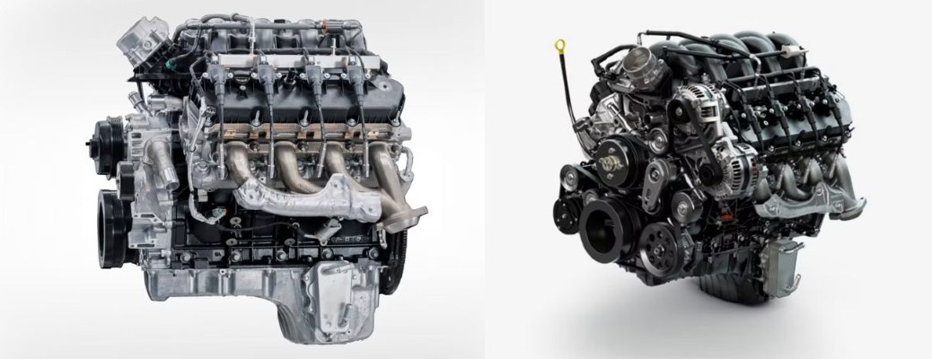 Ford vehicle engines on a white background