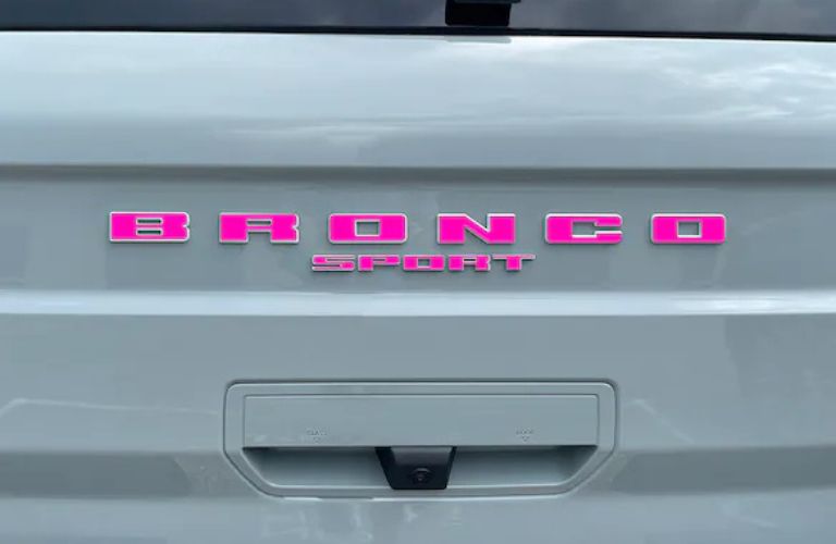 pink Ford Bronco Sport lettering