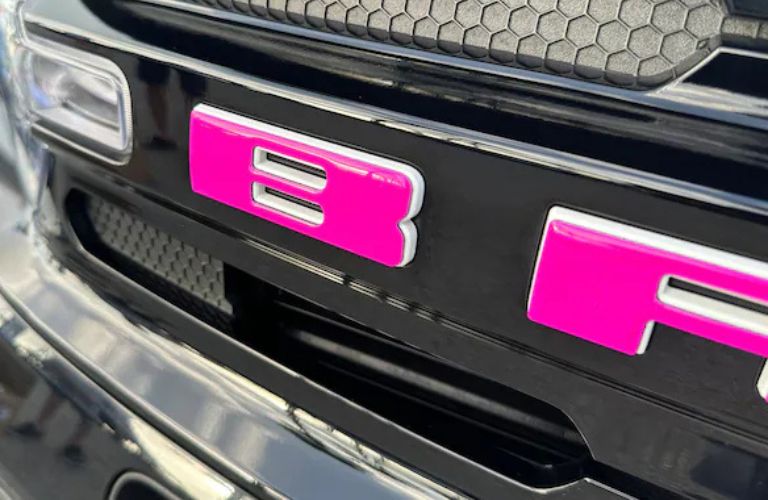 Ford Bronco Sport pink lettering close up