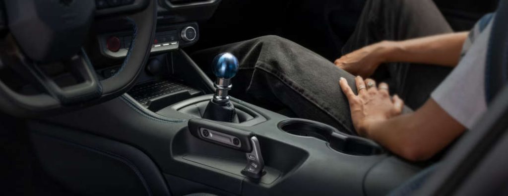The optional manual shifter in the 2026 Ford Mustang GT