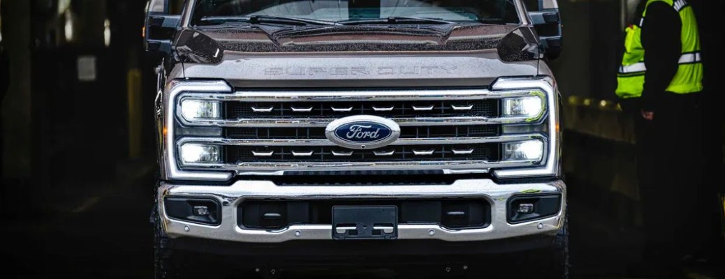 the front end of a Ford Super Duty truck