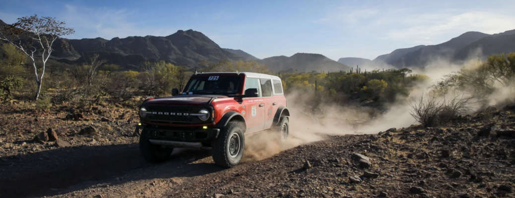 The Ford Bronco racing in the Baja 1000