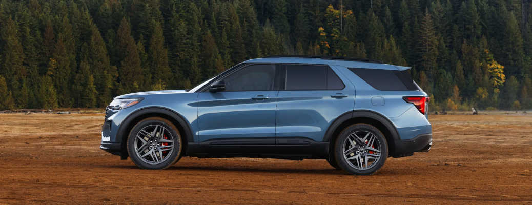 A side exterior view of a used Ford Explorer