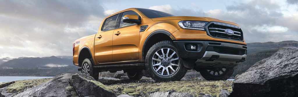 2020 Ford Ranger front and side view