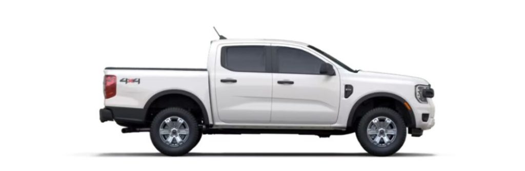 2024 Ford Ranger side view on white