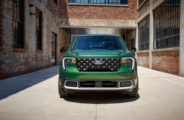 Ford Maverick front view with green paint