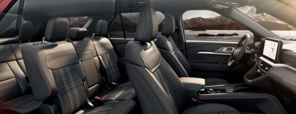 The spacious interior cabin of the 2026 Ford Explorer Tremor