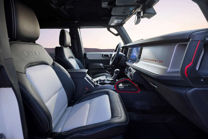 The rugged yet comfortable and high-tech interior of the 2026 Ford Bronco 60 Year Anniversary Edition