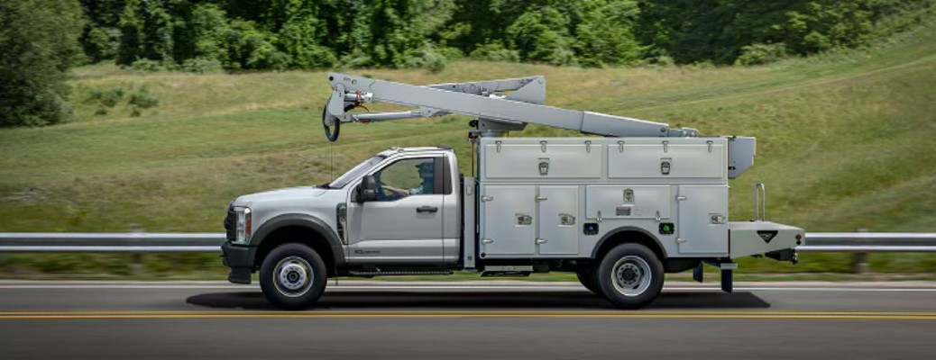 2026 Ford Chassis Cab side view on a road