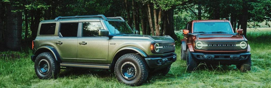 two Bronco models side by side