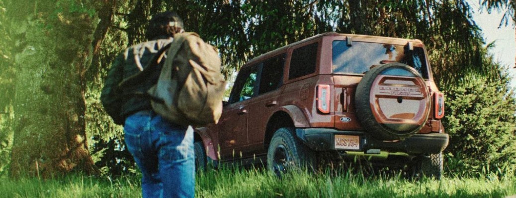 2027 Ford Bronco Filson rear view by people