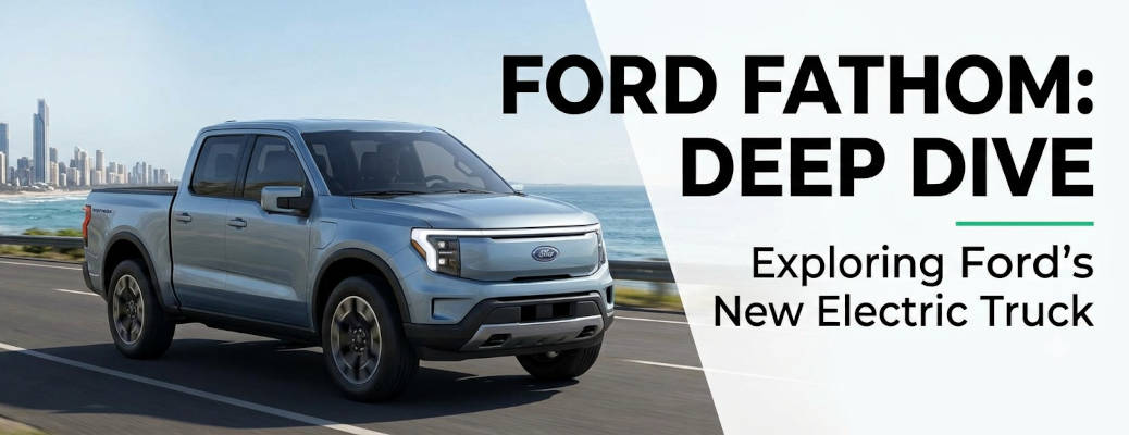 An AI rendering of the upcoming 2027 Ford Fathom EV pickup truck